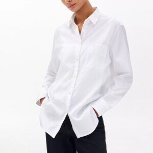 rag & bone Maxine Classic Button-Front Shirt White Cotton